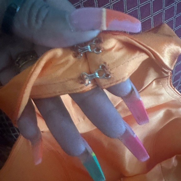 Sheath/Column Halter Charmeuse Bridesmaid Dresses With High Split - Picture 10 of 13